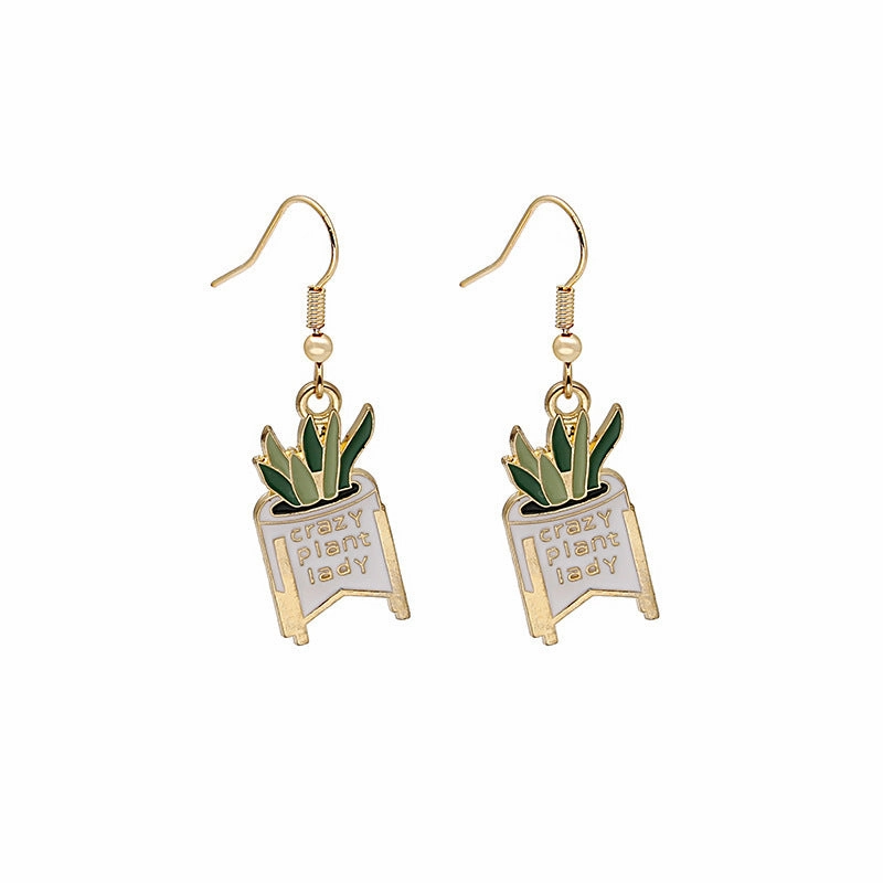 Wholesale Fun Cartoon Asymmetric Alloy Earrings