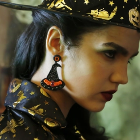 Wholesale Funny Halloween Hat Beads Earrings