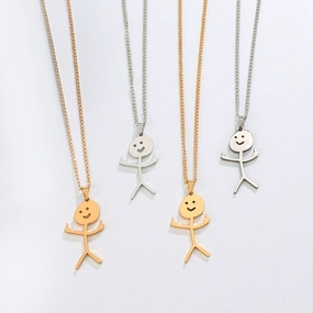 Wholesale Funny Middle Finger Funny Villain Stainless Steel Necklace