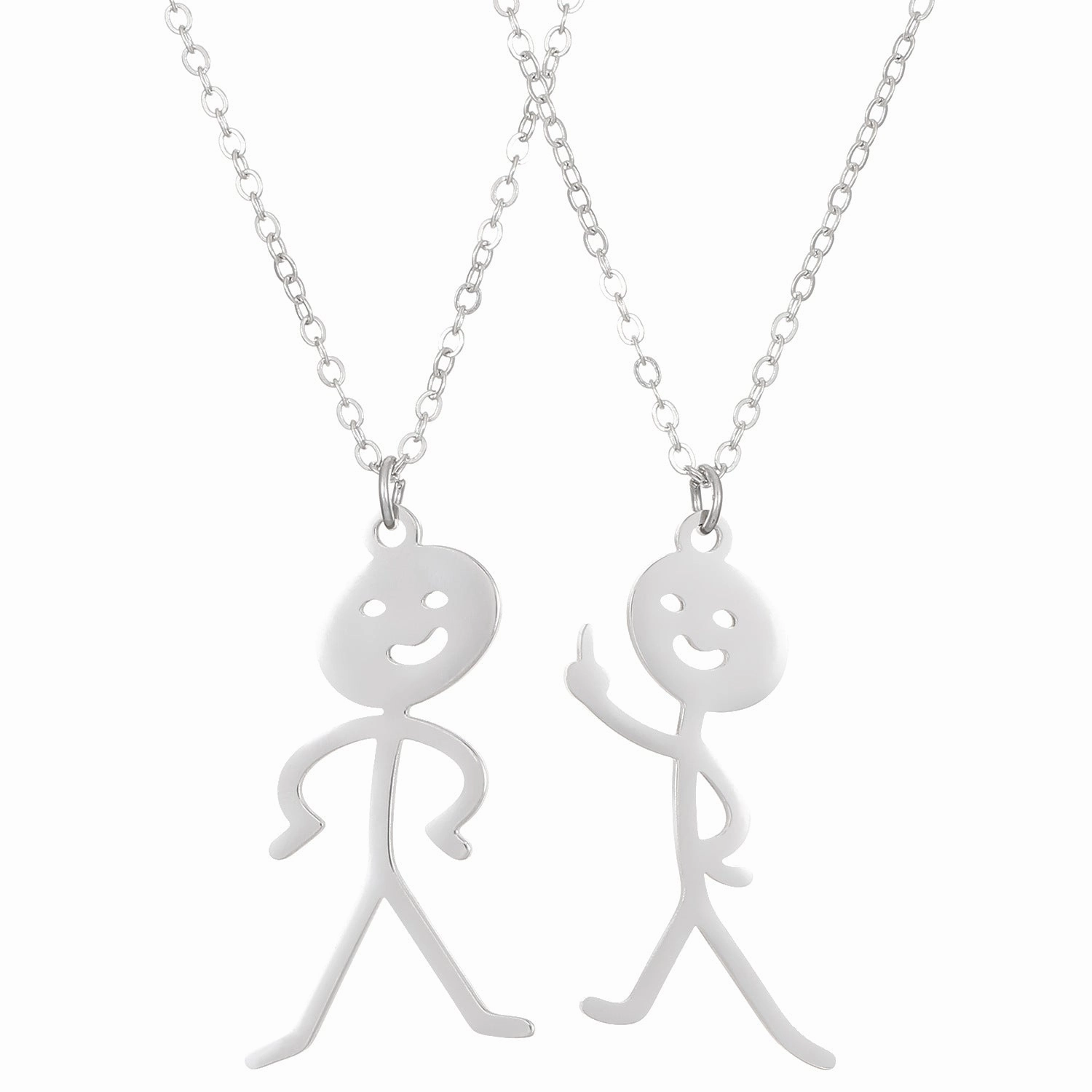Wholesale Funny Middle Finger Funny Villain Stainless Steel Necklace