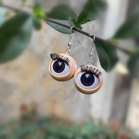 Wholesale Funny Simulated Eyes Eyelashes Eyeball Earrings