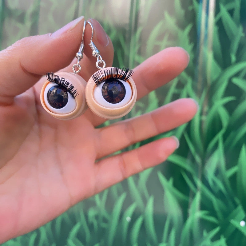 Wholesale Funny Simulated Eyes Eyelashes Eyeball Earrings