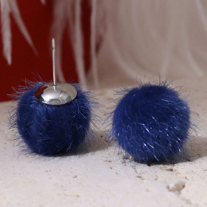 Wholesale Fur Ball Earrings