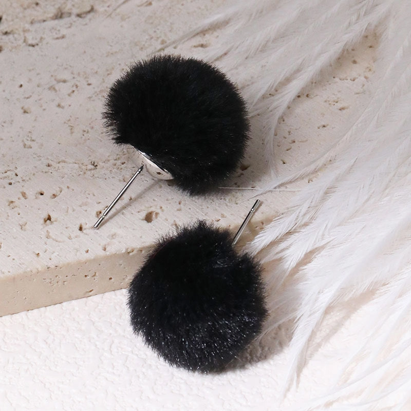Wholesale Fur Ball Earrings