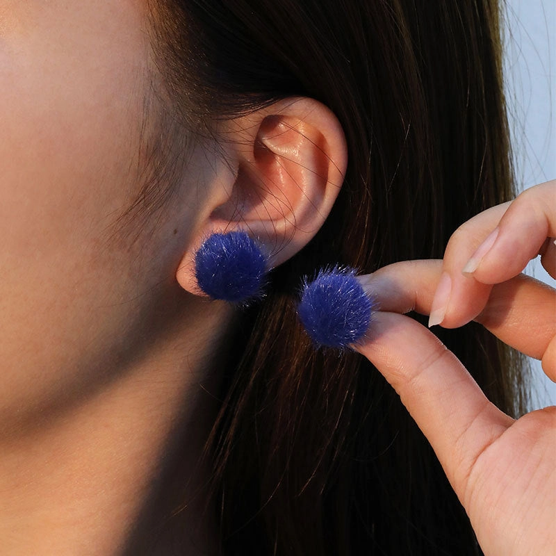 Wholesale Fur Ball Earrings