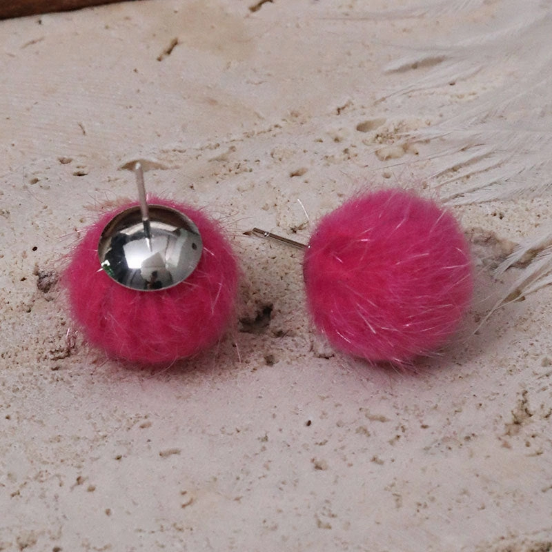 Wholesale Fur Ball Earrings