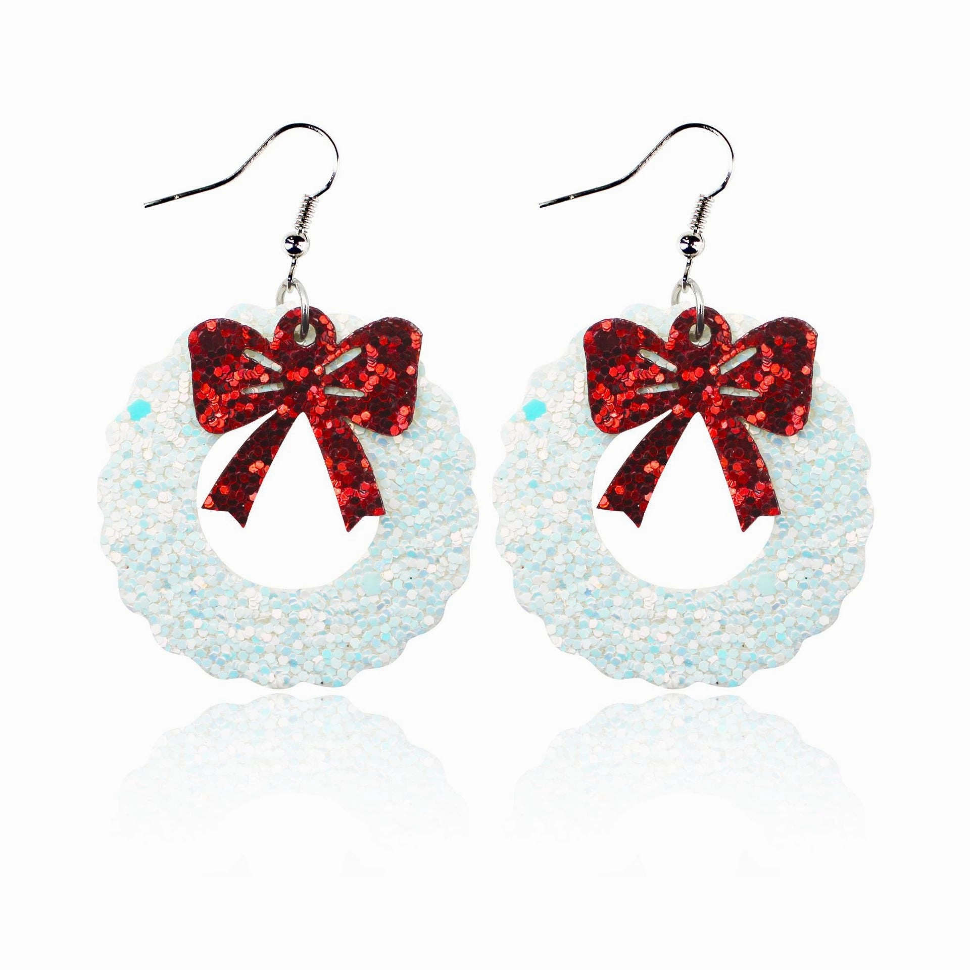 Wholesale Garland Bow Leather PU Earrings
