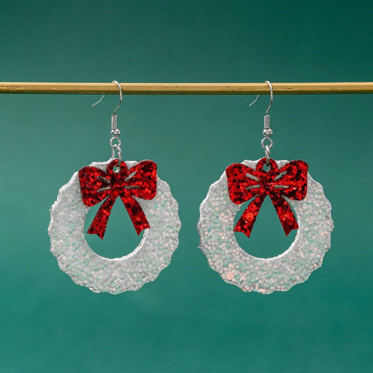 Wholesale Garland Bow Leather PU Earrings
