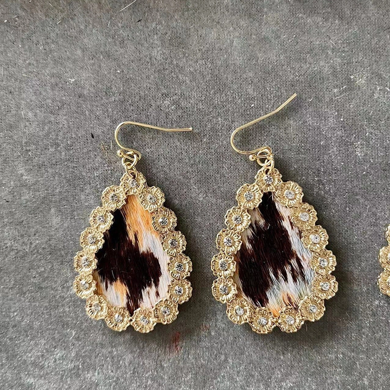 Wholesale Gemstone Inlaid Horse Hair Earrings
