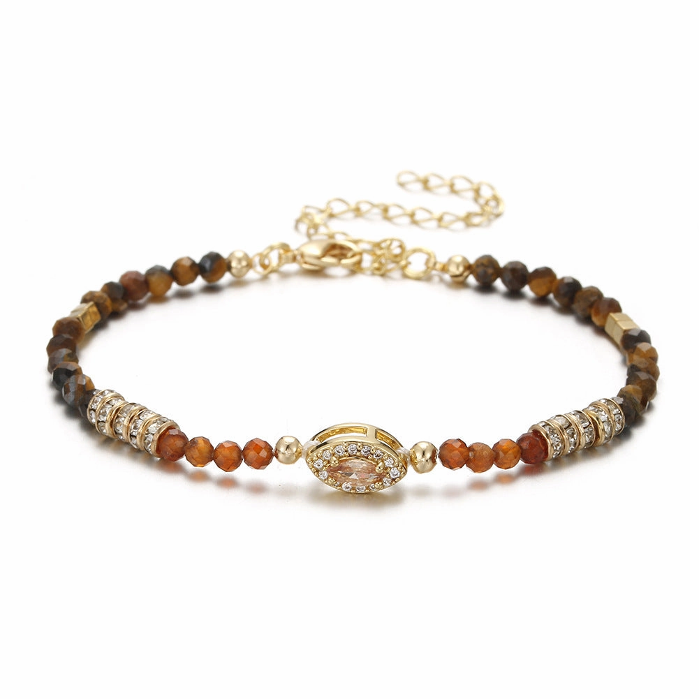 Wholesale Gemstone Overlay Colorful Natural Stone Bracelet
