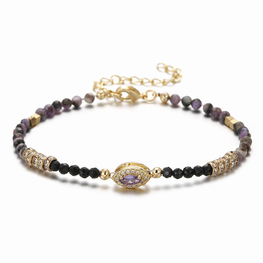 Wholesale Gemstone Overlay Colorful Natural Stone Bracelet