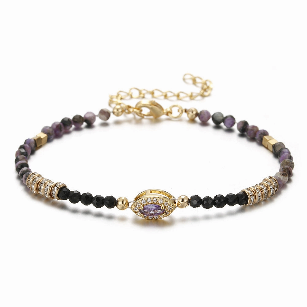 Wholesale Gemstone Overlay Colorful Natural Stone Bracelet