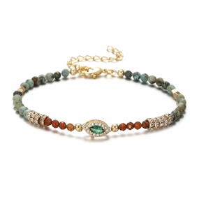 Wholesale Gemstone Overlay Colorful Natural Stone Bracelet