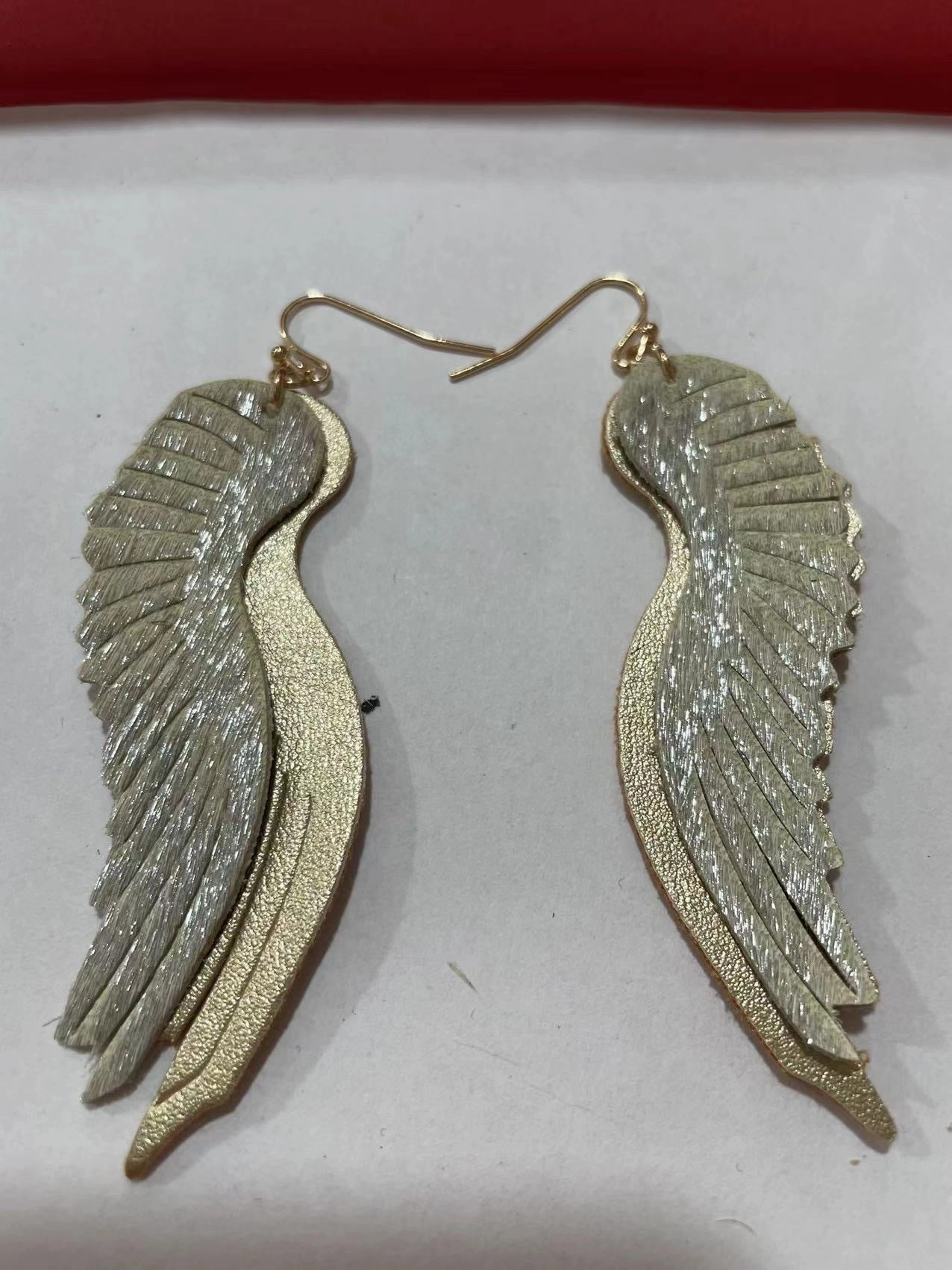 Wholesale Genuine Leather Feather Sparrow Earrings