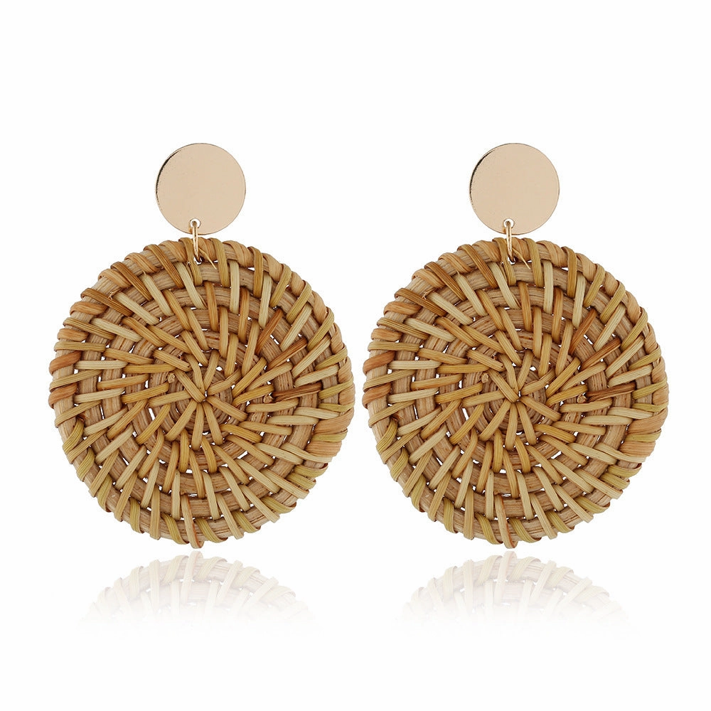 Wholesale Geometric Acrylic Straw Earrings