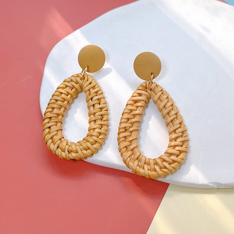 Wholesale Geometric Acrylic Straw Earrings
