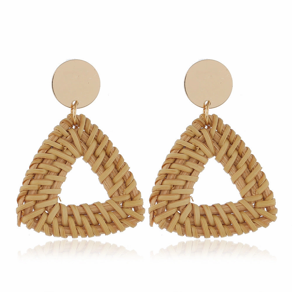 Wholesale Geometric Acrylic Straw Earrings