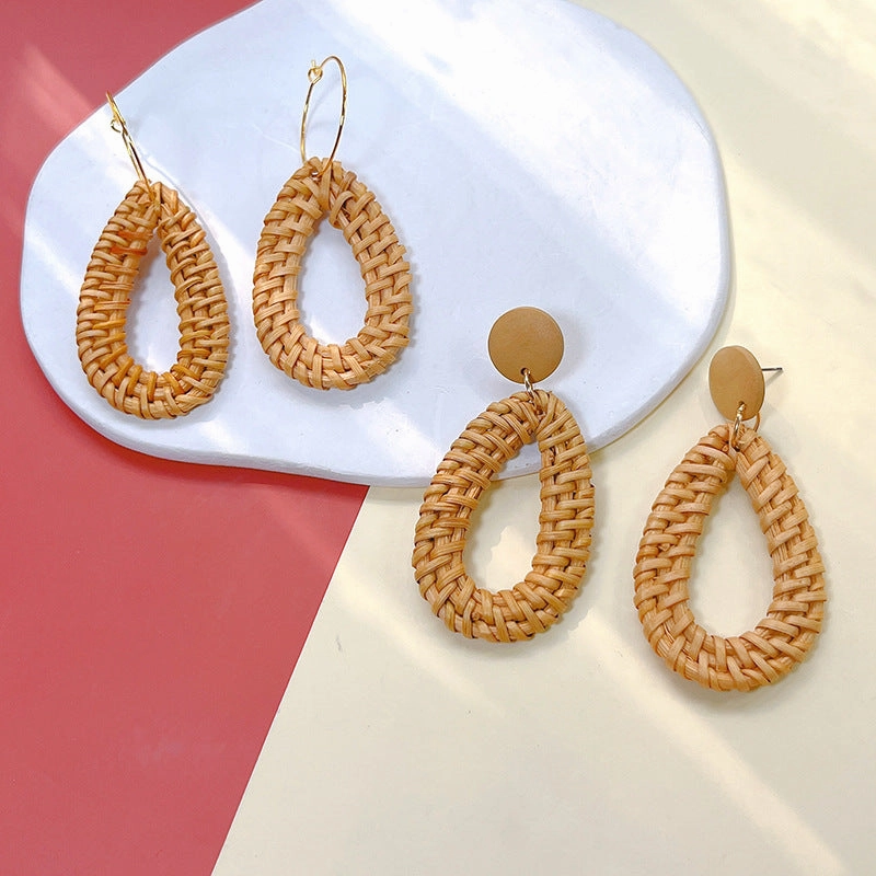 Wholesale Geometric Acrylic Straw Earrings
