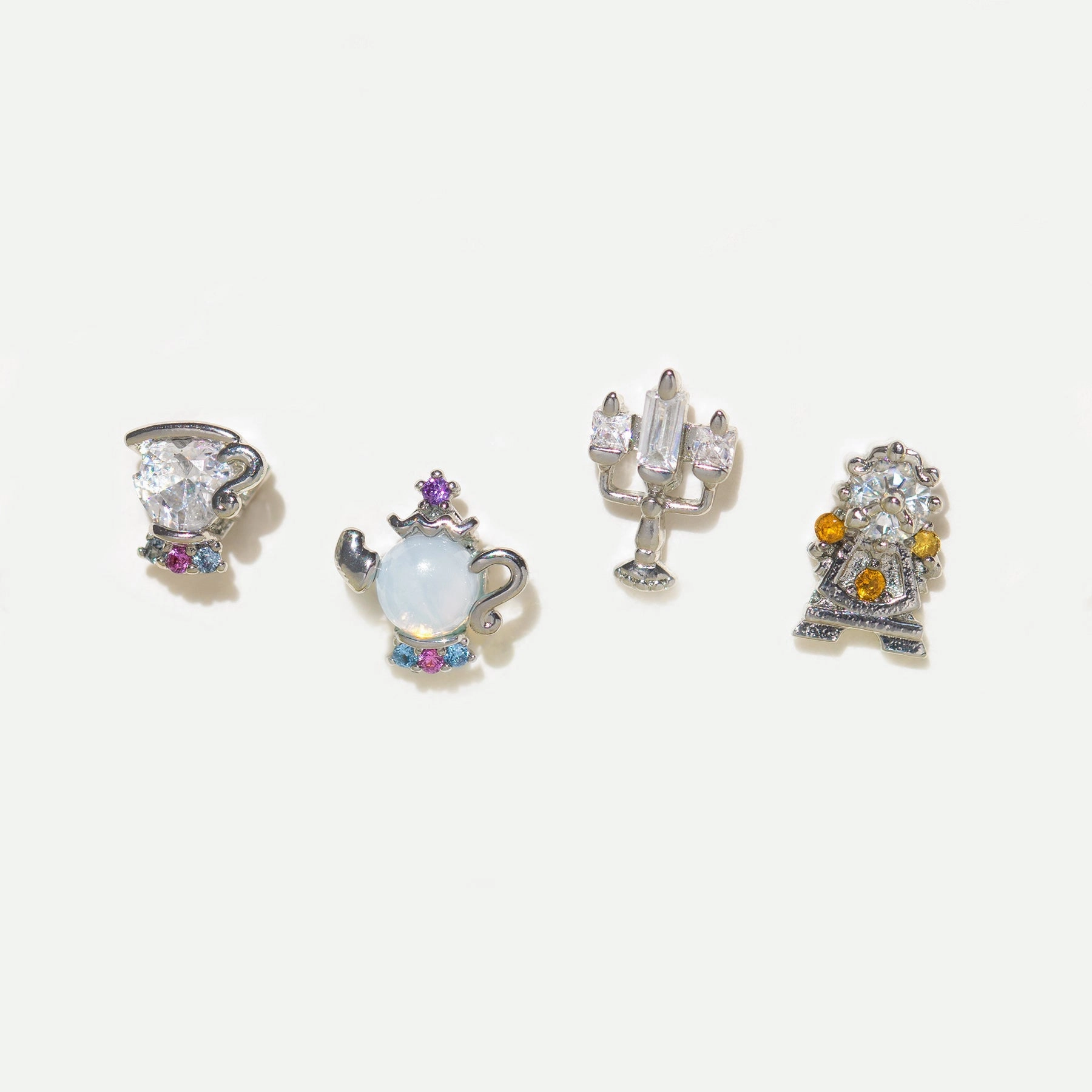 Wholesale Geometric Candle Micro Setting Zircon Earrings Set