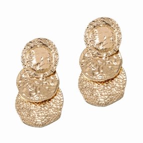 Wholesale Geometric Circular Alloy Multi-layer Pleated Earrings