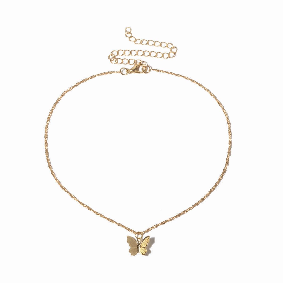Wholesale Geometric Cross Chain Small Butterfly Copper Necklaces
