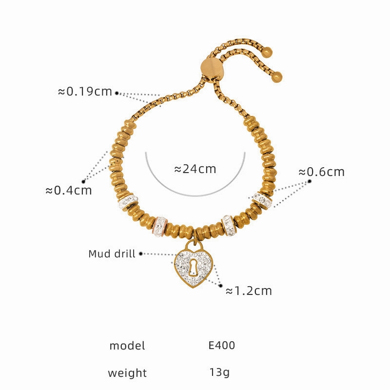 Wholesale Geometric Diamond Inlaid Titanium Steel Bracelet