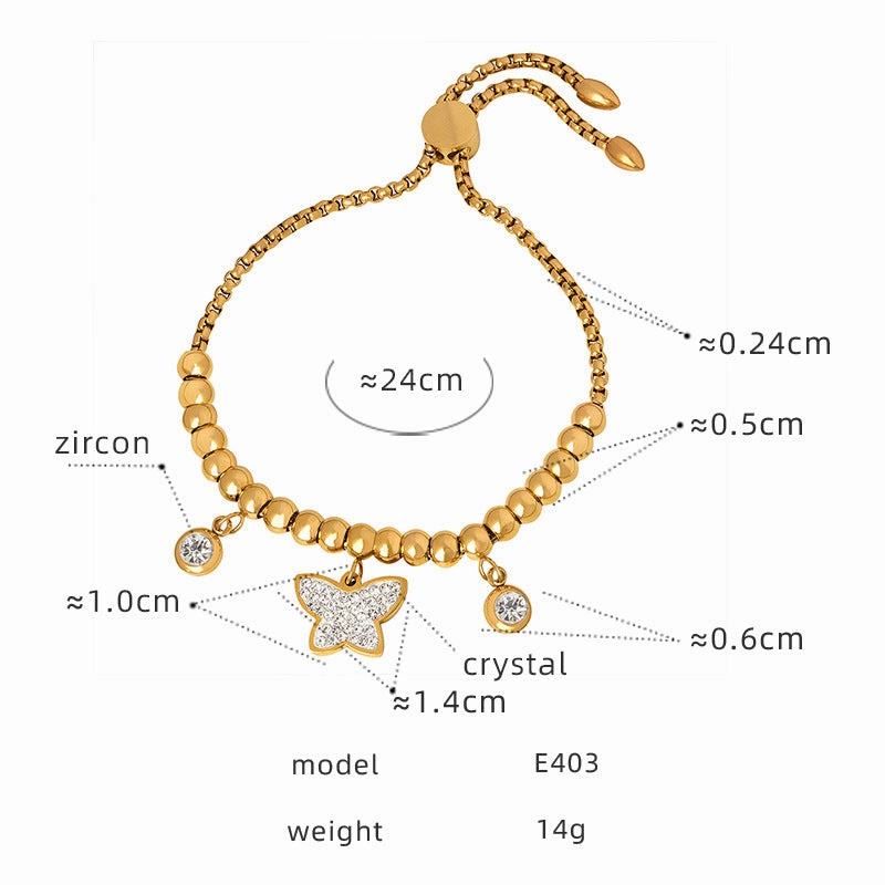 Wholesale Geometric Diamond Inlaid Titanium Steel Bracelet