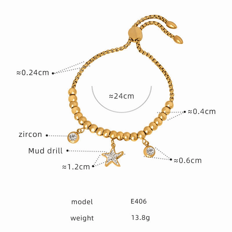 Wholesale Geometric Diamond Inlaid Titanium Steel Bracelet
