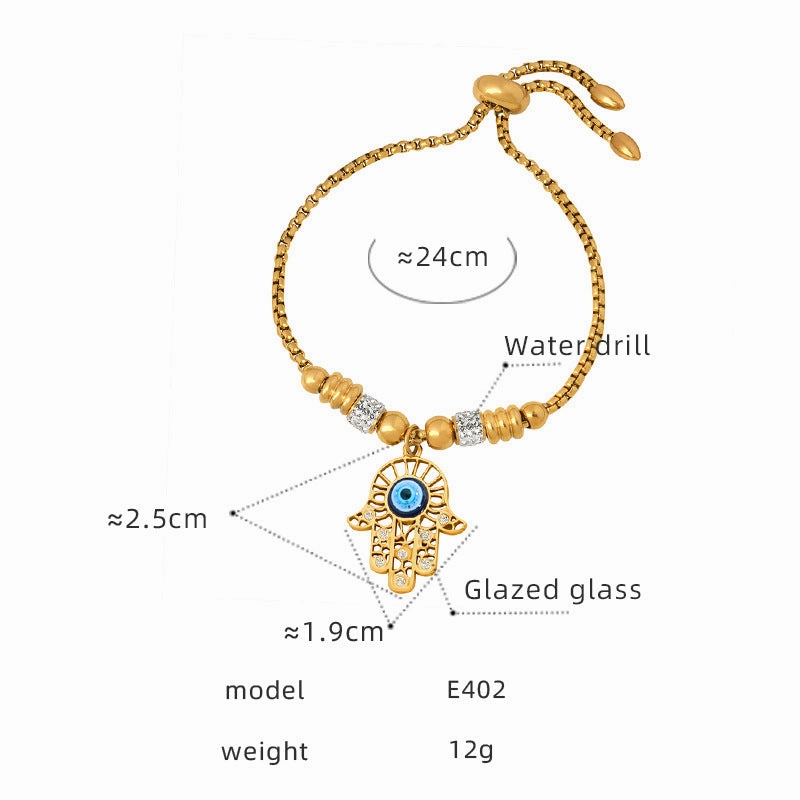 Wholesale Geometric Diamond Inlaid Titanium Steel Bracelet