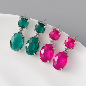 Wholesale Geometric Diamond Stud Zinc Alloy Earrings