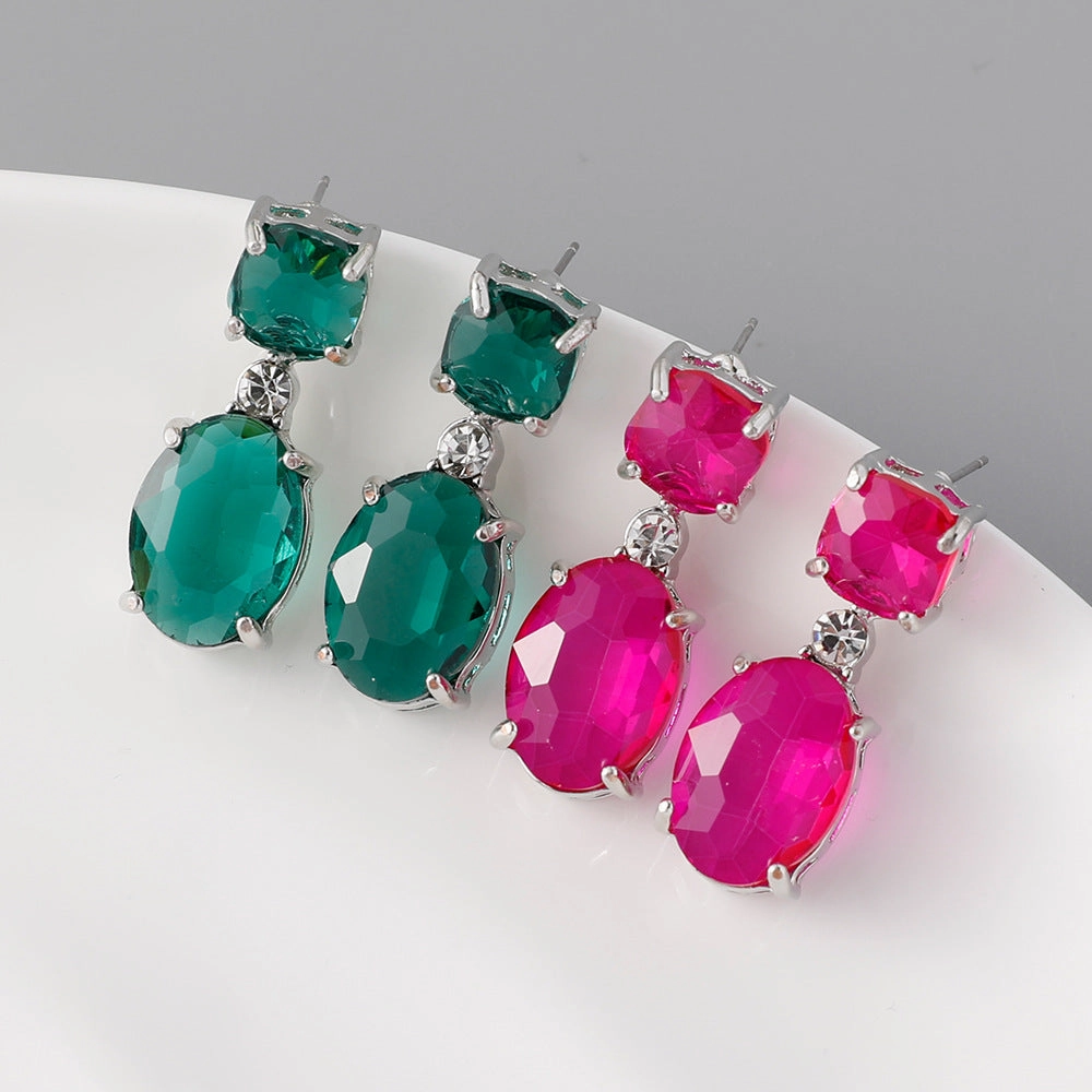 Wholesale Geometric Diamond Stud Zinc Alloy Earrings
