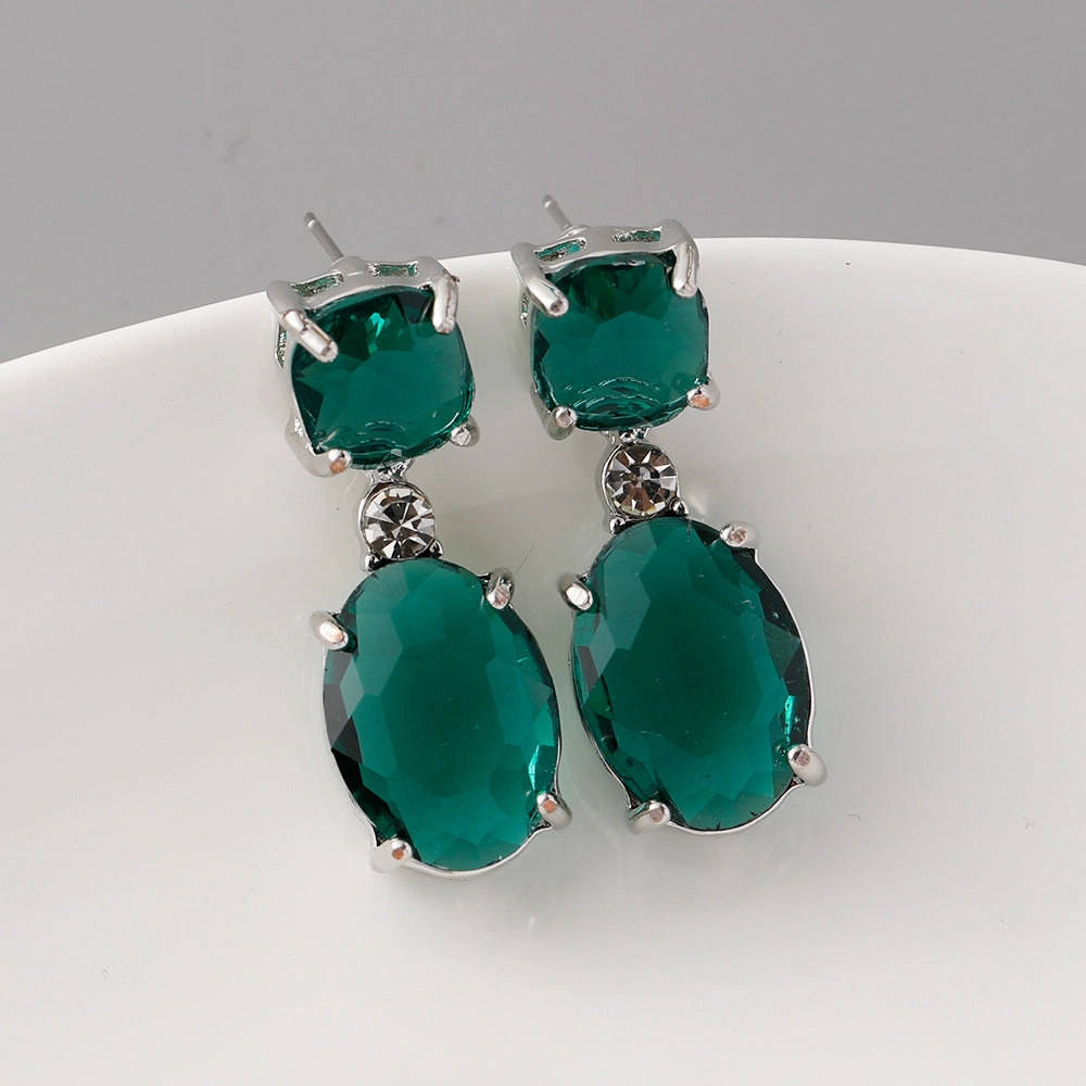 Wholesale Geometric Diamond Stud Zinc Alloy Earrings