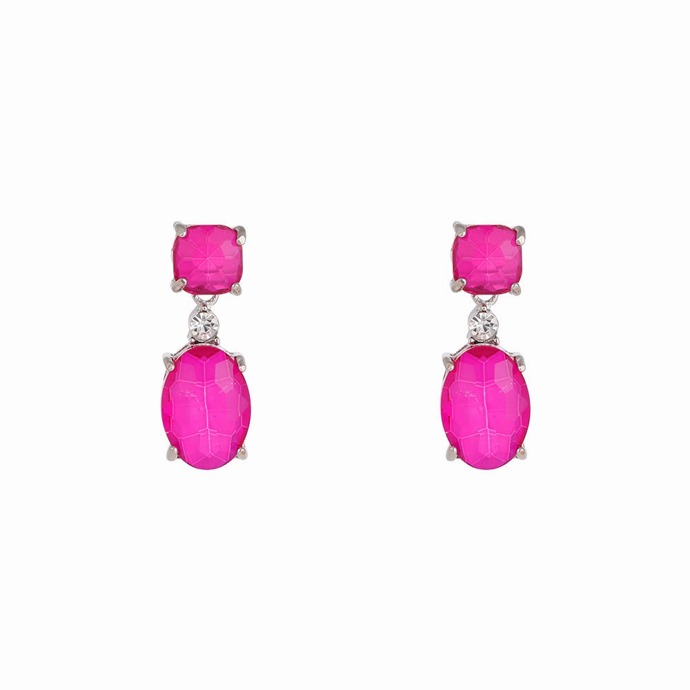 Wholesale Geometric Diamond Stud Zinc Alloy Earrings