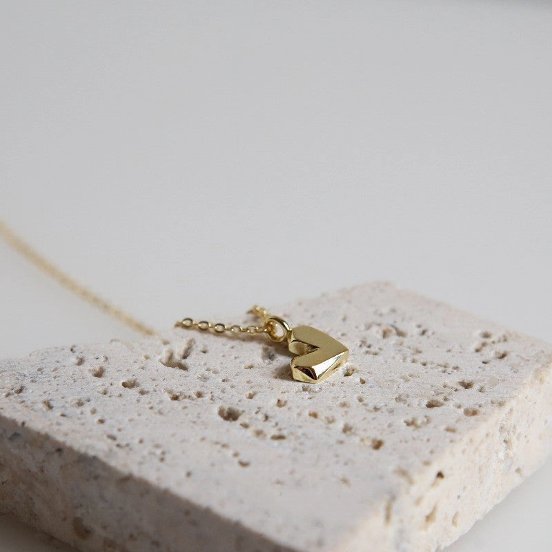 Wholesale Geometric Faceted Heart Pendant Copper Necklace