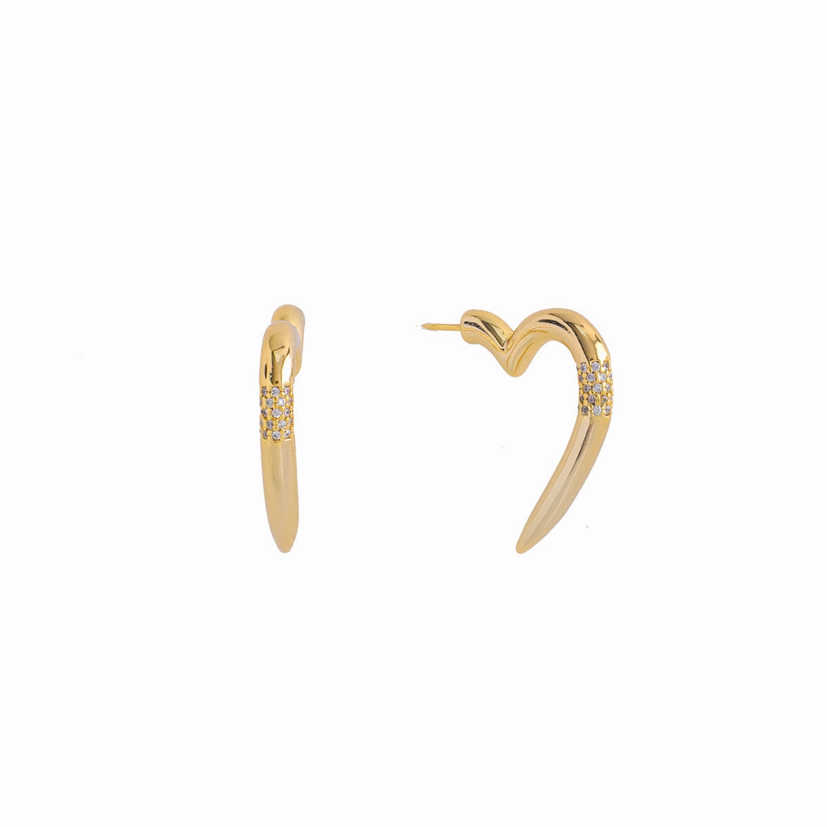 Wholesale Geometric Heart Zircon Stud Vintage Earrings