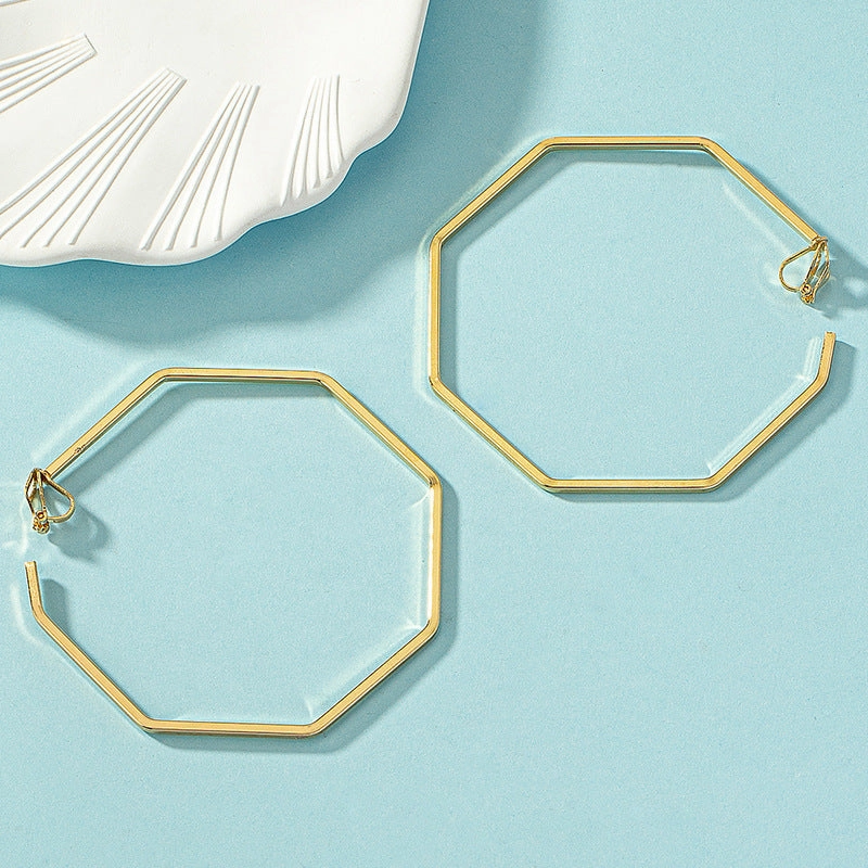 Wholesale Geometric Hoop Exaggerated Alloy Earrings