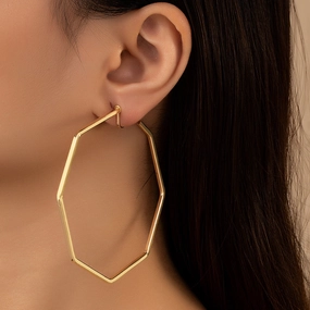 Wholesale Geometric Hoop Exaggerated Alloy Earrings