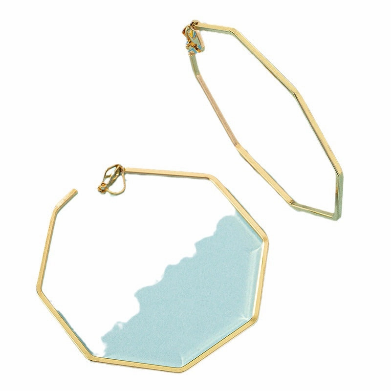Wholesale Geometric Hoop Exaggerated Alloy Earrings