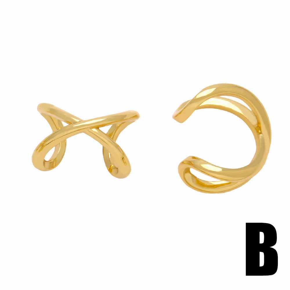 Wholesale Geometric Irregular Ear Clips Without Pierced Copper Earrings