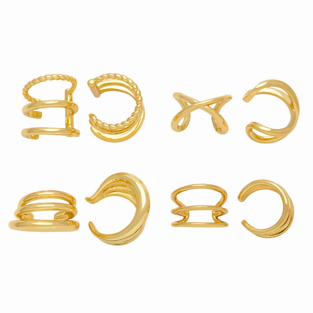 Wholesale Geometric Irregular Ear Clips Without Pierced Copper Earrings
