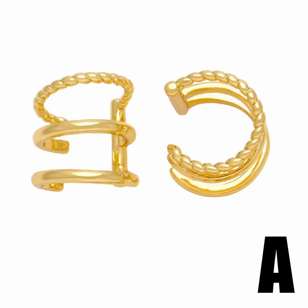 Wholesale Geometric Irregular Ear Clips Without Pierced Copper Earrings