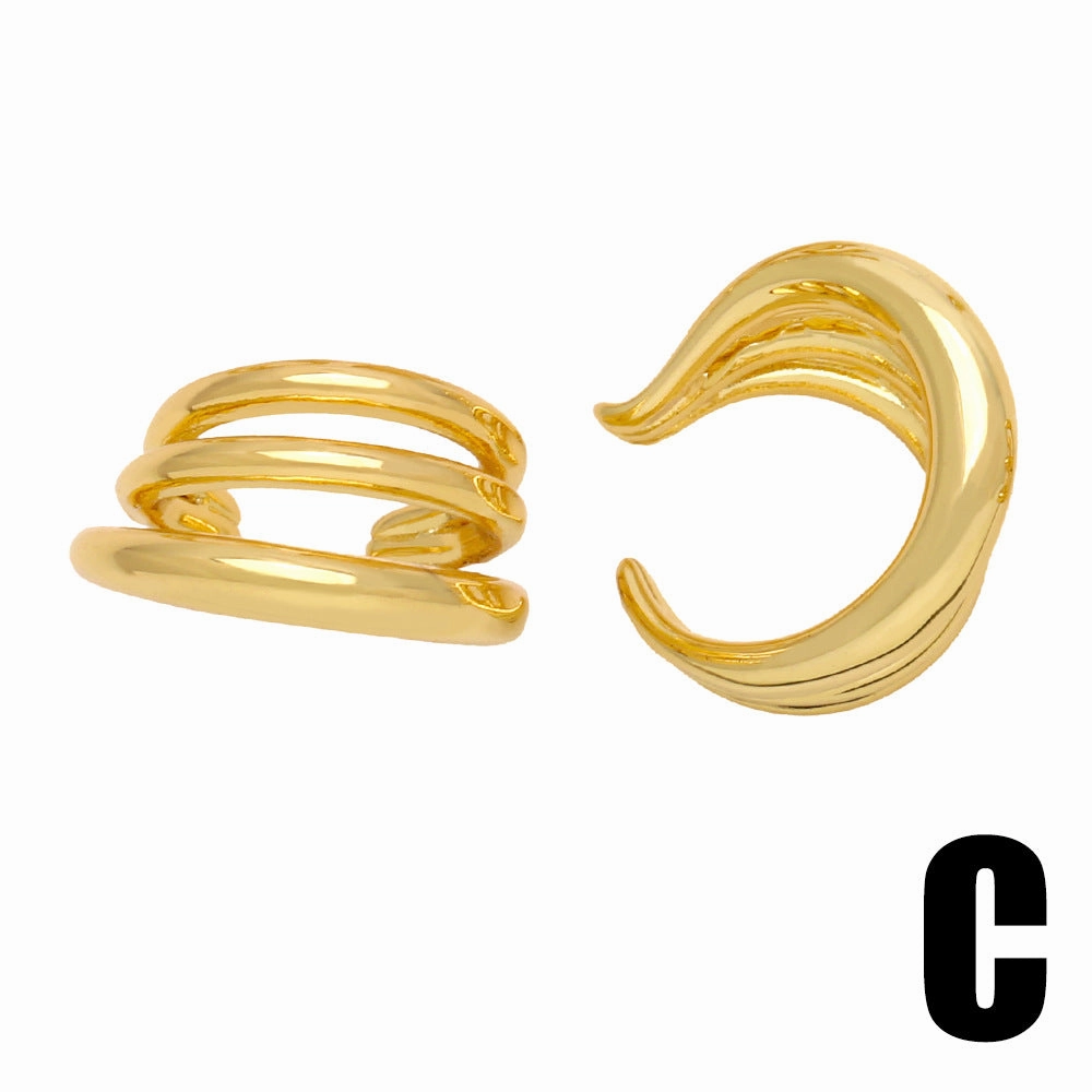 Wholesale Geometric Irregular Ear Clips Without Pierced Copper Earrings
