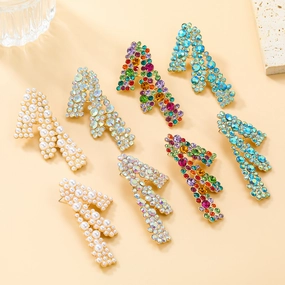 Wholesale Geometric Lines Full Diamond Earrings