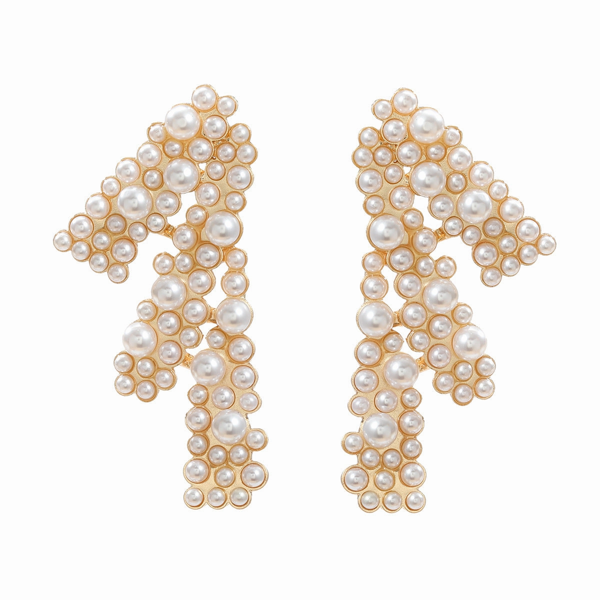 Wholesale Geometric Lines Full Diamond Earrings