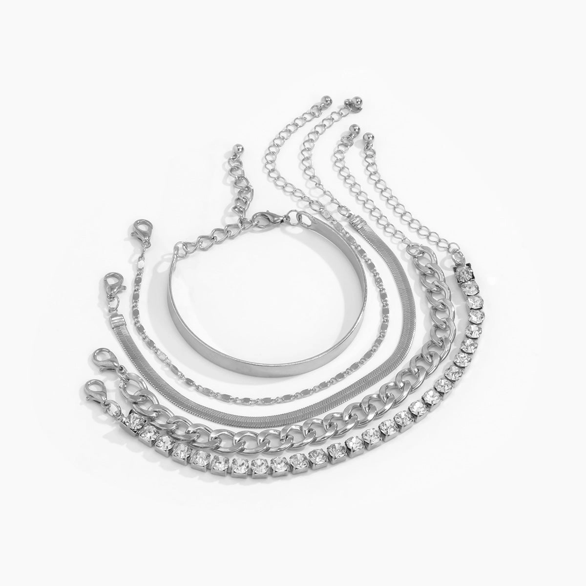 Wholesale Geometric Multi-element Rhinestone Bracelet