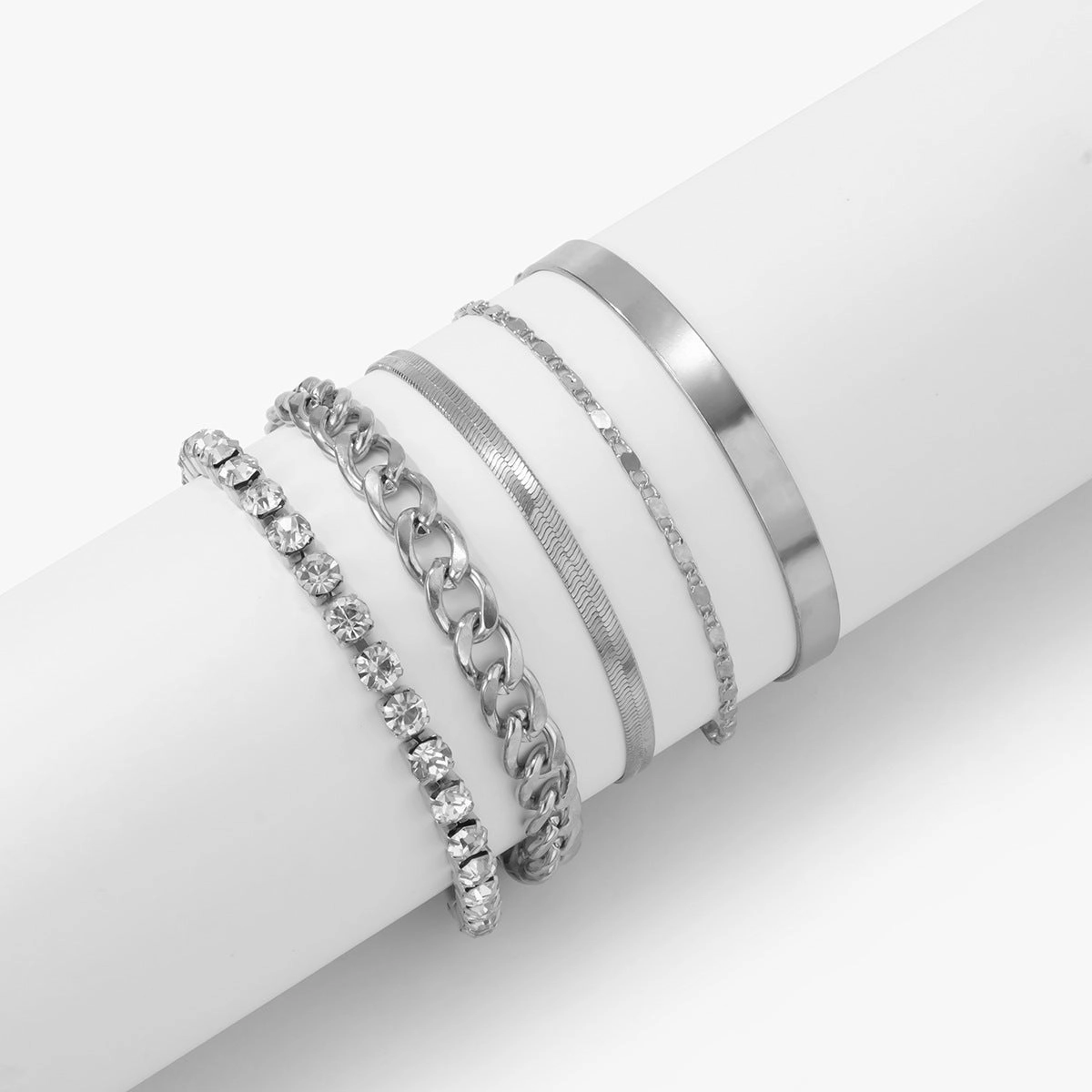 Wholesale Geometric Multi-element Rhinestone Bracelet