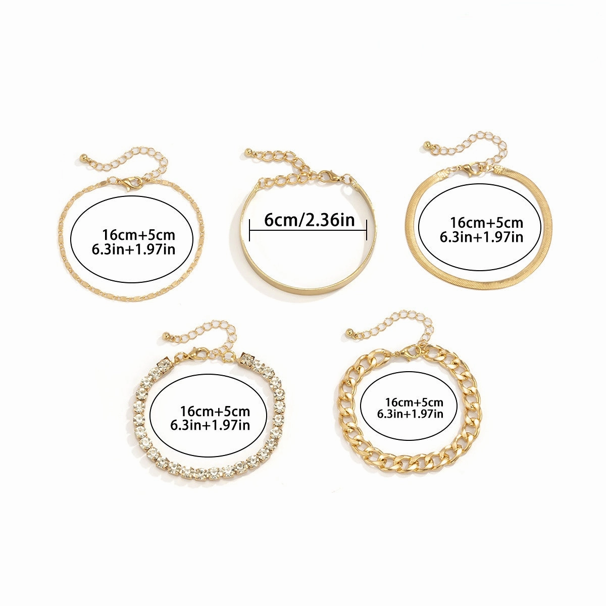 Wholesale Geometric Multi-element Rhinestone Bracelet