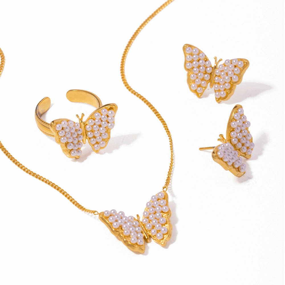 Wholesale Geometric Pearl Butterfly Pendants