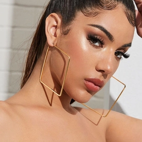 Wholesale Geometric Rhombus Alloy Earrings