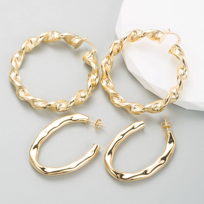 Wholesale Geometric Spiral Alloy Earrings
